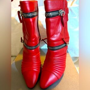 Giuseppe Zanotti Red Fiamma Booties Slightly used.